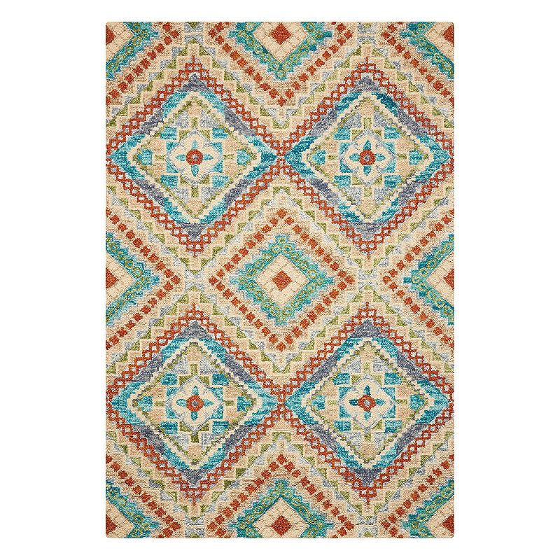 Nourison Vivid Medallion Wool Rug, White, 8X10.5 Ft