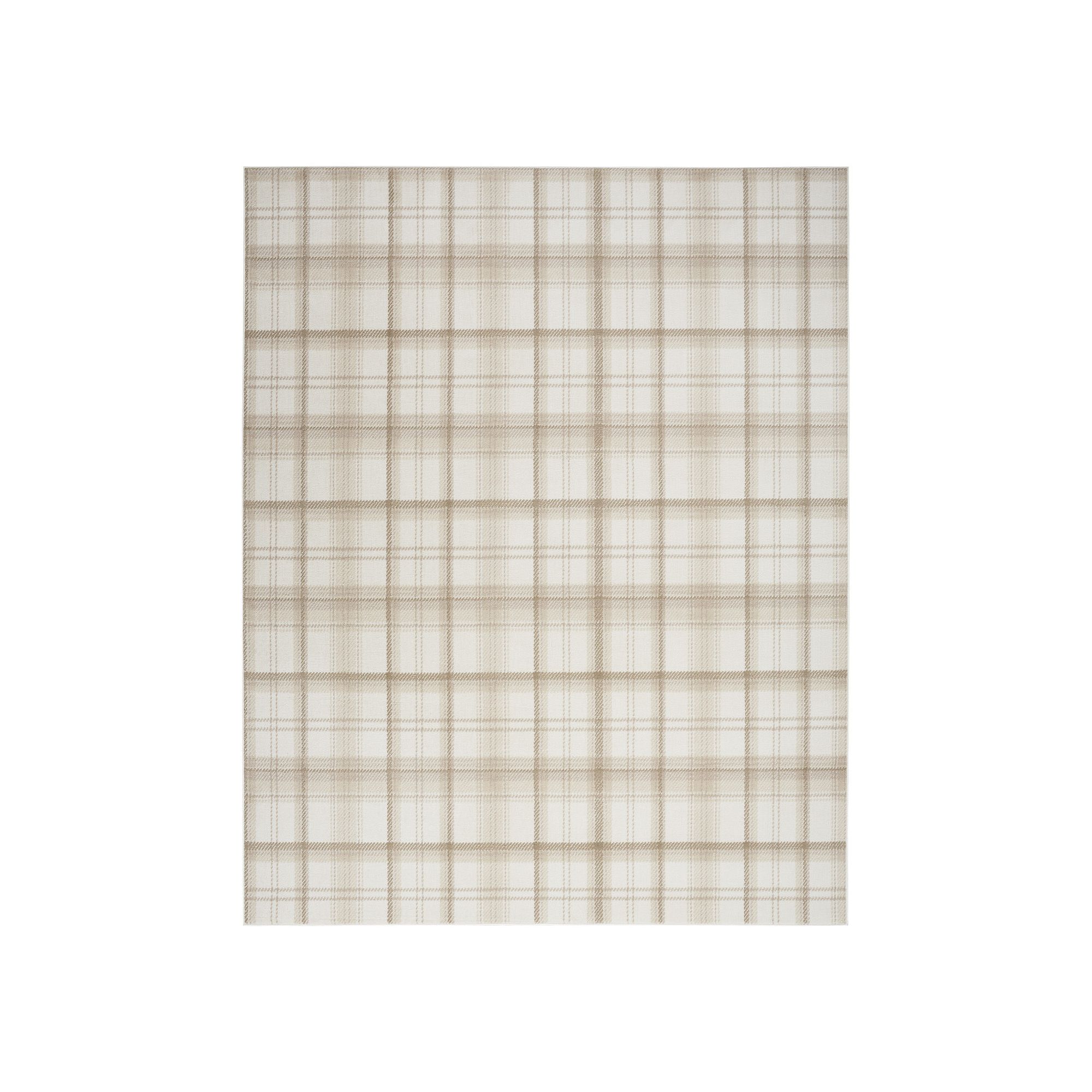 Nourison Grafix Plaid Area Rug, Ivory Beige