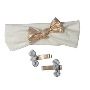 Baby Girl OshKosh B'gosh® 3-pk. Metallic Head Wrap & Hair Clips Set