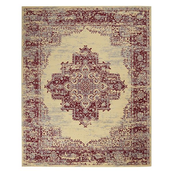 Nourison Grafix GRF14 Indoor Area Rug - Cream/Red 7' x 10'