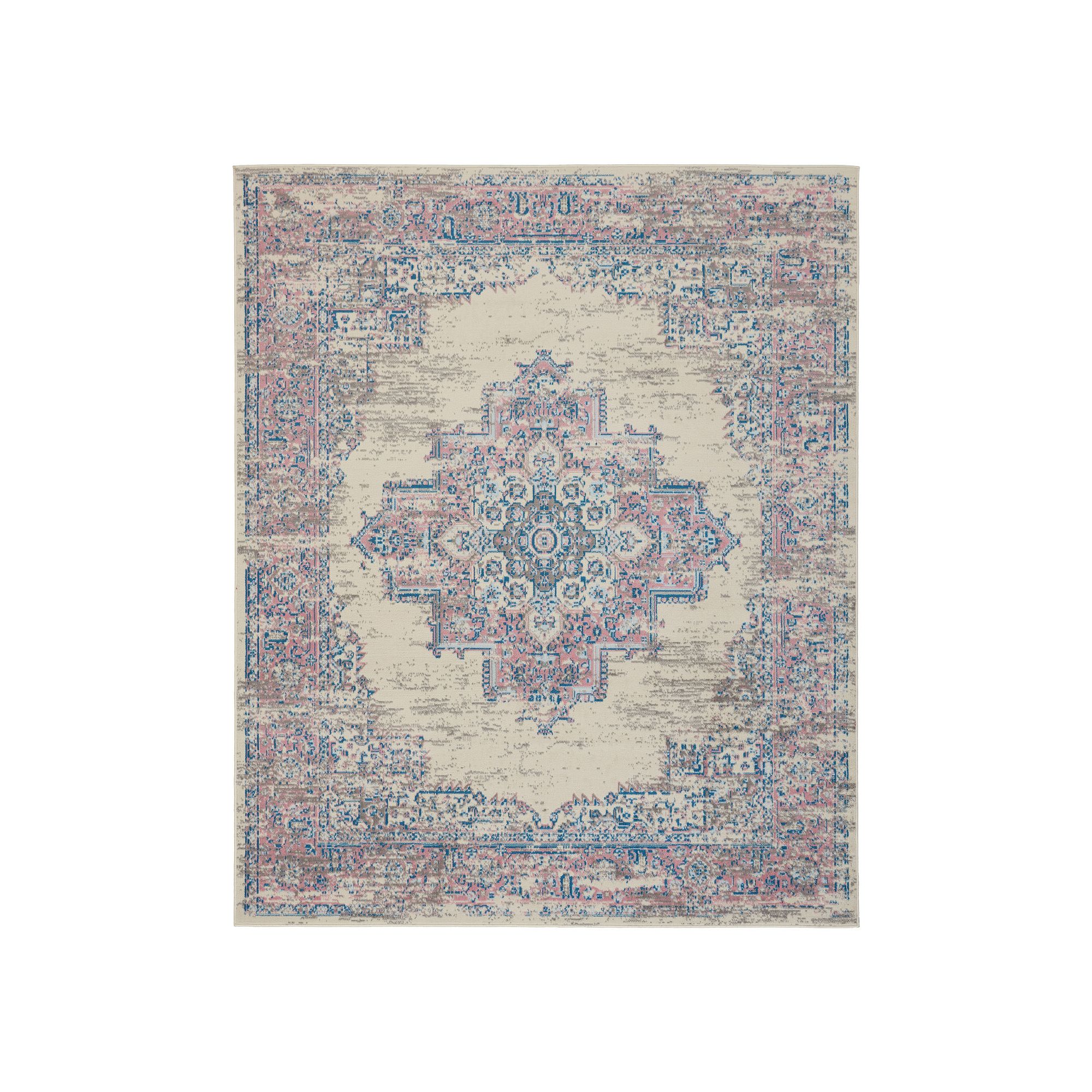 Nourison Grafix Distressed Vintage Medallion Rug, Ivory Pink