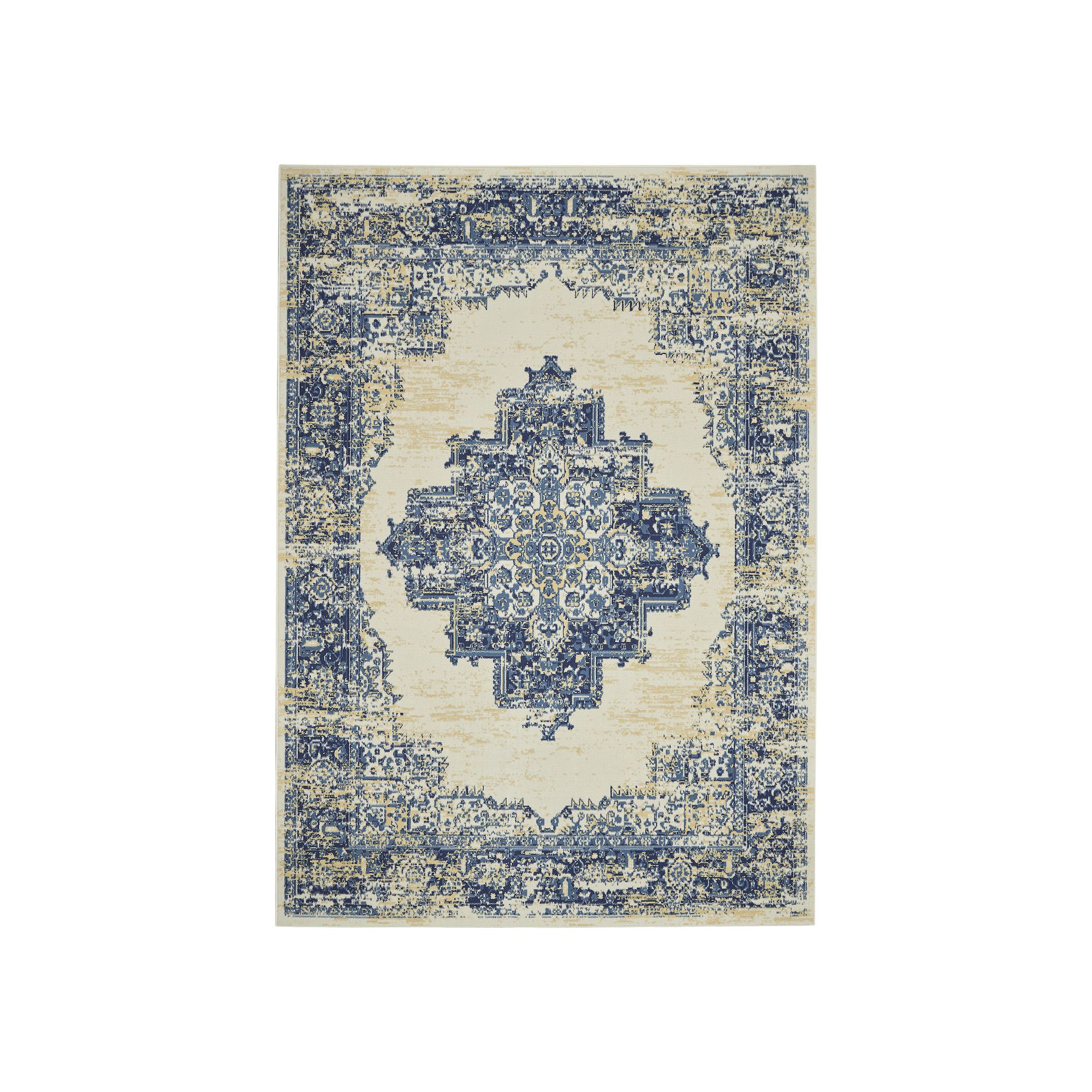 Nourison Grafix Distressed Vintage Medallion Rug, White