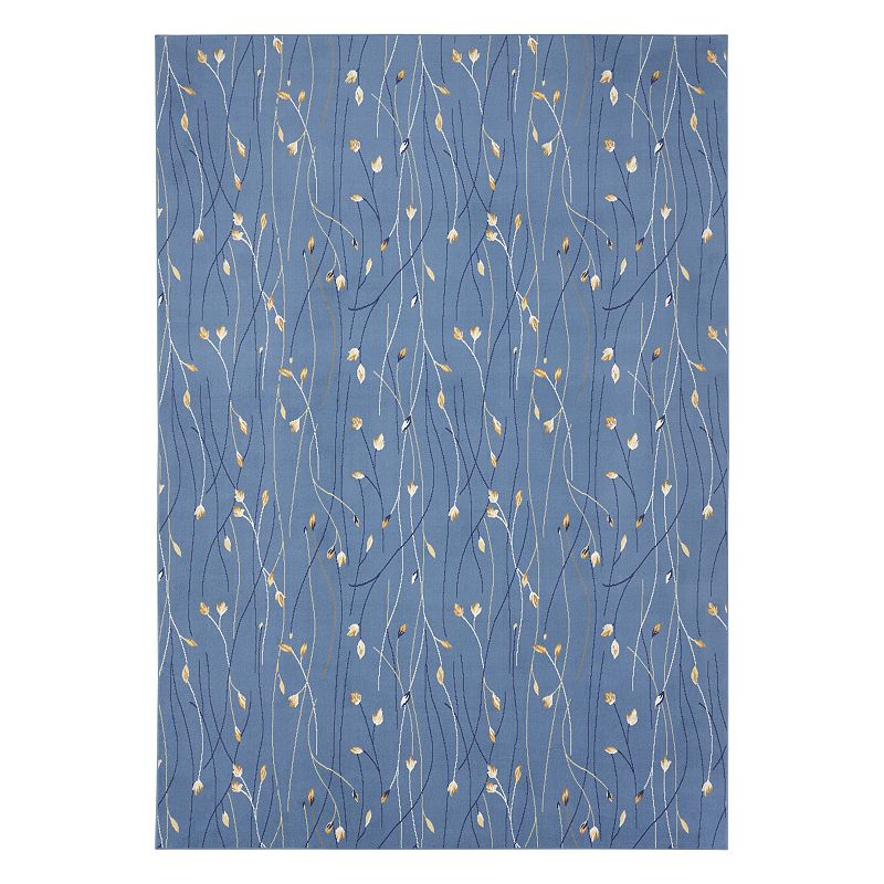 Nourison Grafix Floral Rug, Light Blue, 8Ft Rnd