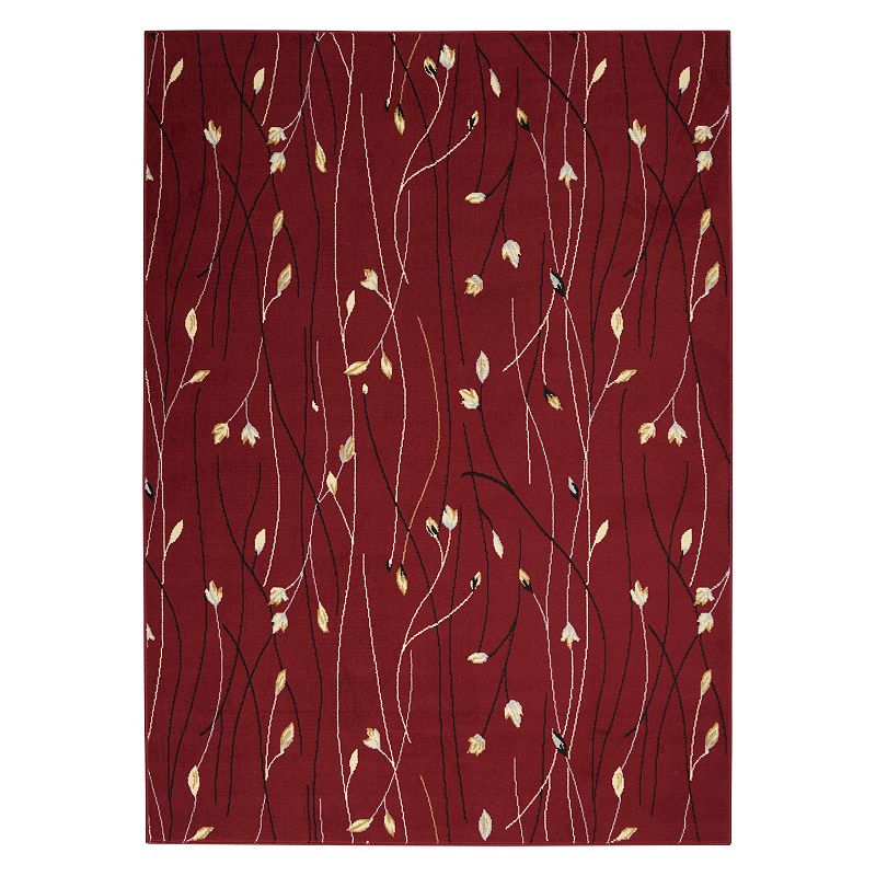 Nourison Grafix Floral Rug, Red, 8.5X12 Ft