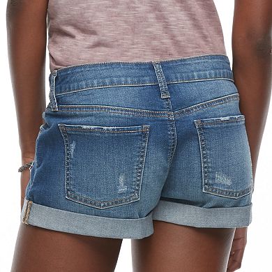 Juniors' SO® Cuffed Jean Shorts 