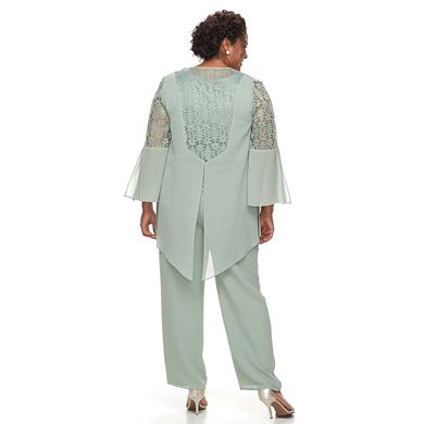 Plus Size Maya Brooke 3-Piece Lace Pant Set