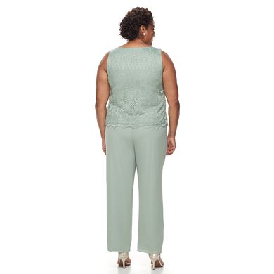 Plus Size Maya Brooke 3-Piece Lace Pant Set