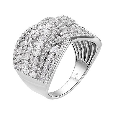 Sterling Silver Cubic Zirconia Woven Ring
