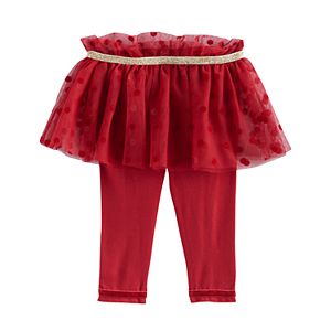Baby Girl Baby Starters Glitter Polka-Dot Flocked Tutu Leggings