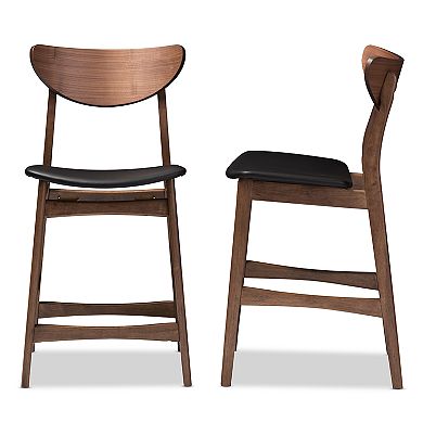 Baxton Studio Mid-Century Modern Counter Stool 2-piece Set