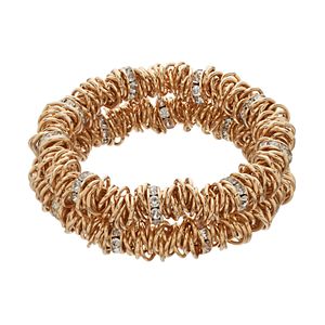 Dana Buchman Interlocked Ring Double Row Stretch Bracelet