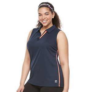 Plus Size FILA SPORT® Striped-Trim Sleeveless Golf Polo