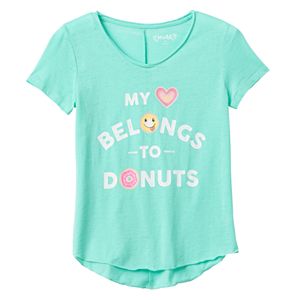 Girls Plus Size Mudd® Burnout Seamed Back High-Low Hem Graphic Tee