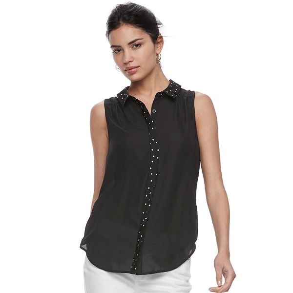 Women's ELLE™ Scallop Chiffon Blouse