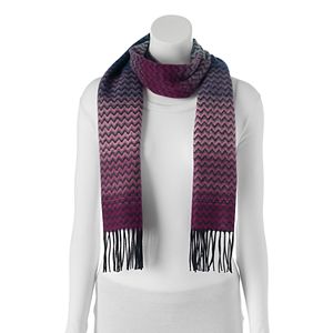 Softer Than Cashmere Ombre Zigzag Fringed Oblong Scarf