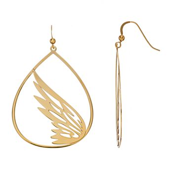 AMORE by SIMONE I. SMITH 18k Gold Over Silver Openwork Teardrop Wing Earrings