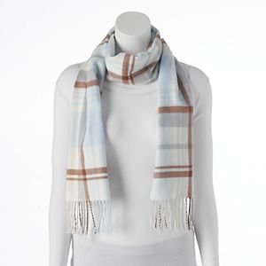 Softer Than Cashmere Plaid Fringed Oblong Scarf