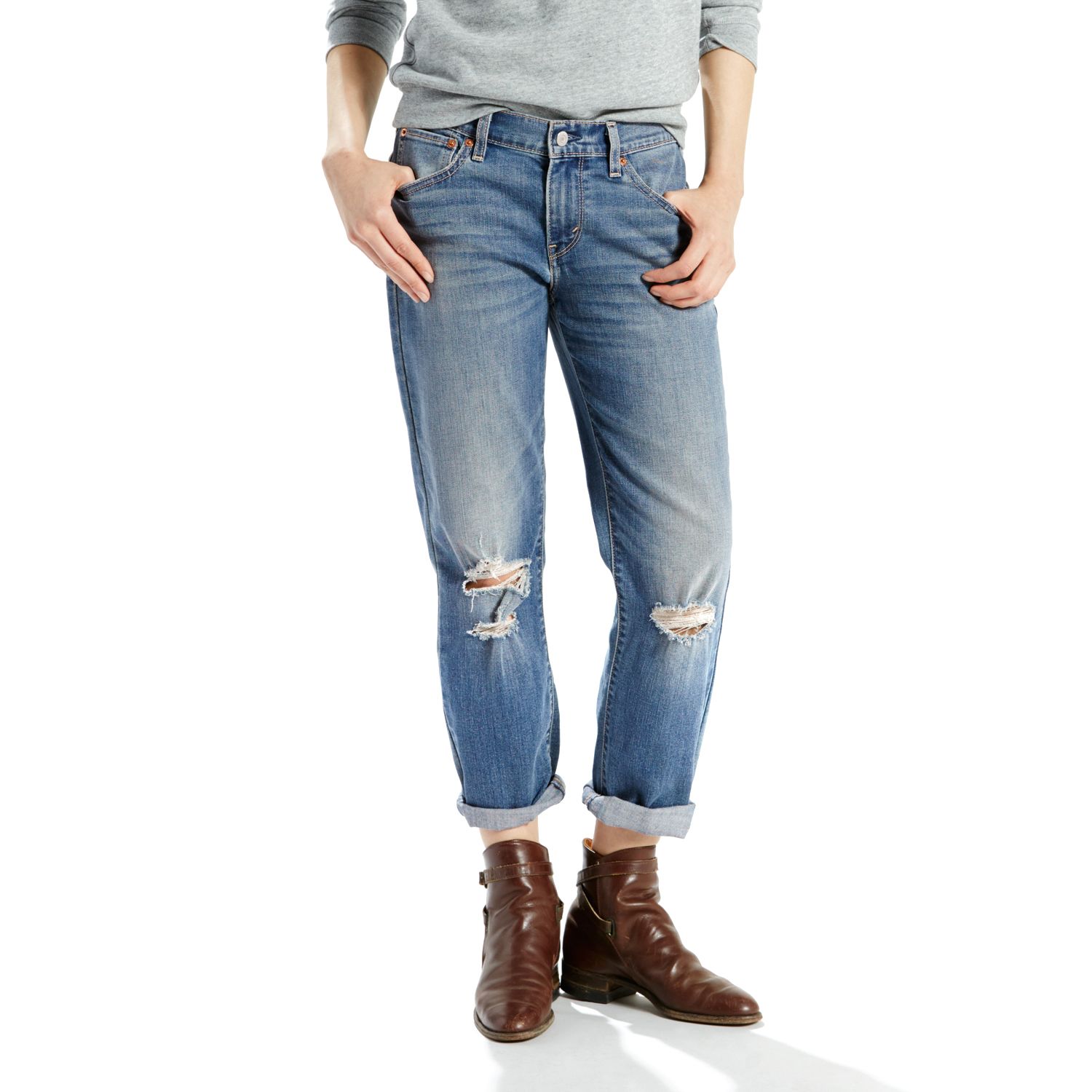 levi's cuffed boyfriend jeans