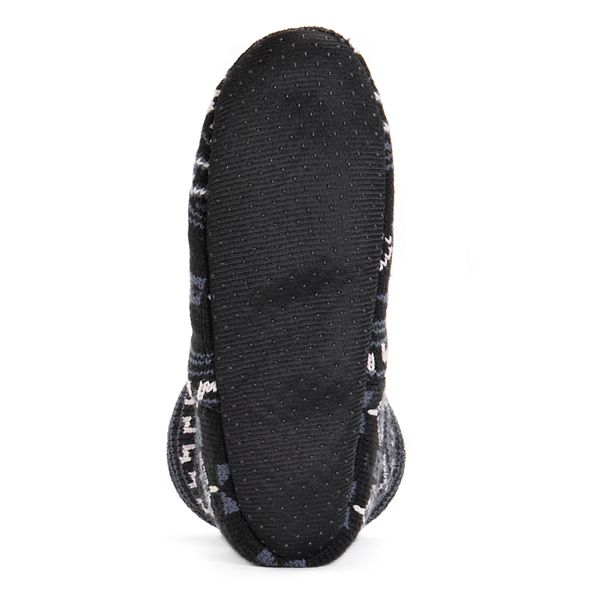 muk luks men's nordic knit bootie slipper socks
