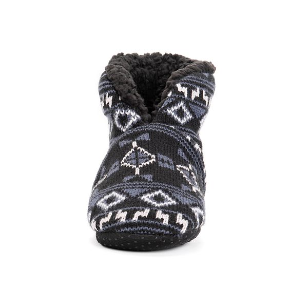 muk luks men's nordic knit bootie slipper socks