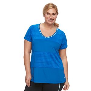 Plus Size FILA SPORT® Jacquard Mesh V-Neck Tee