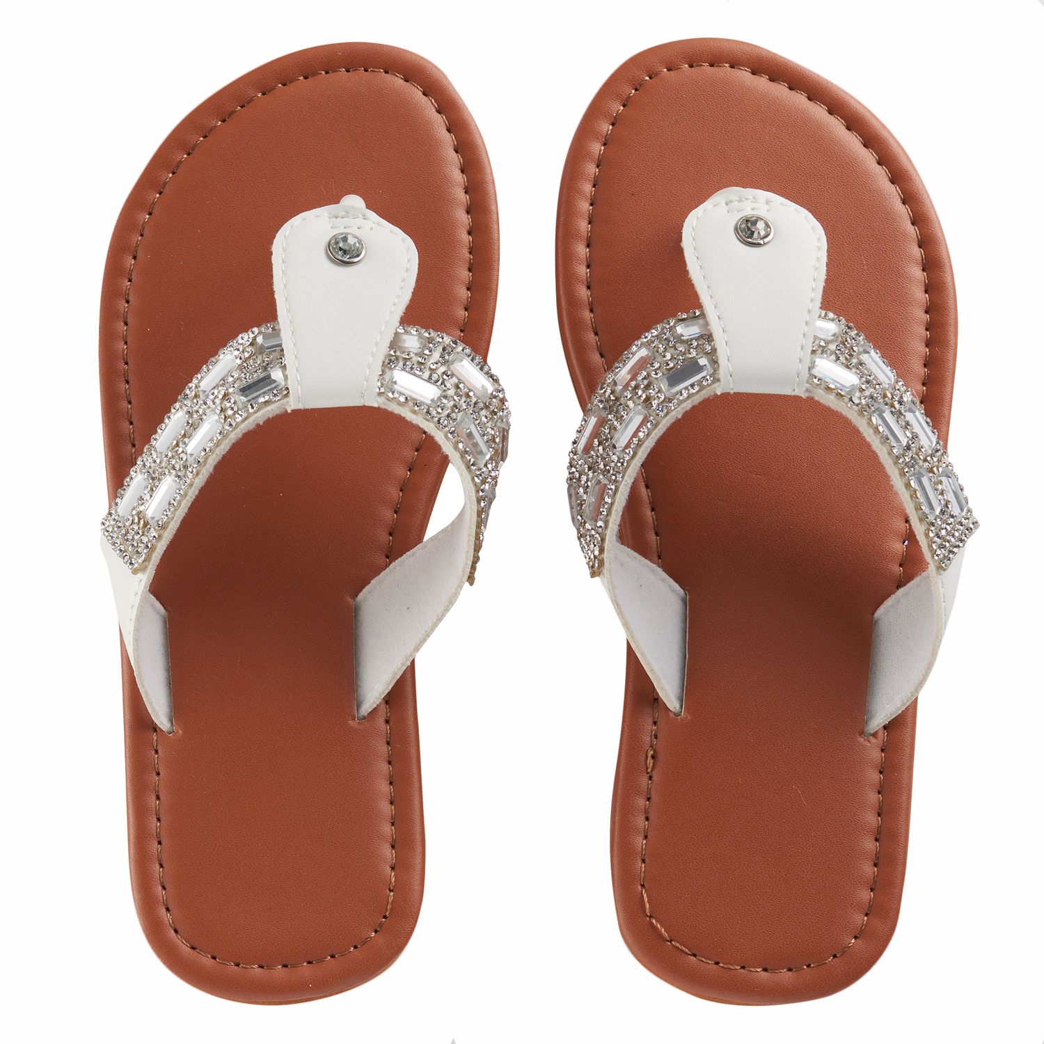 capelli rhinestone flip flops