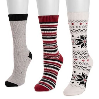 Women's MUK LUKS 3-Pack Crew Socks