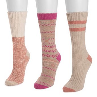 Women's MUK LUKS 3-Pack Crew Socks