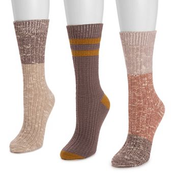 Women's MUK LUKS 3-Pack Crew Socks