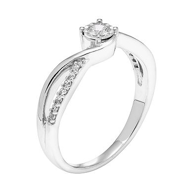 Lovemark 10k White Gold 1/5 Carat T.W. Diamond Promise Ring