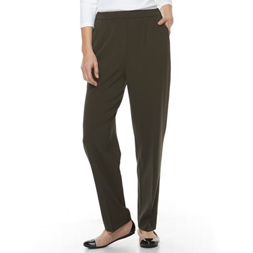 Women's Croft & Barrow® Straight-Fit Ruched Polished Pull-On Pants