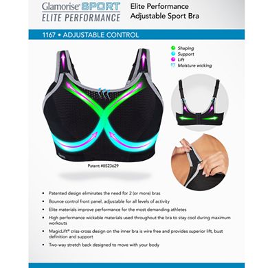 Glamorise Bra: Elite Performance Double-Layer Custom Control High-Impact Sports Bra 1167