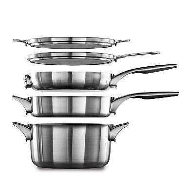 Calphalon Premier Space Saving 10pc Stainless Steel Cookware Set