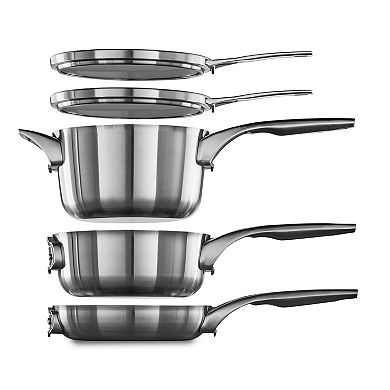 Calphalon Premier Space Saving 10pc Stainless Steel Cookware Set