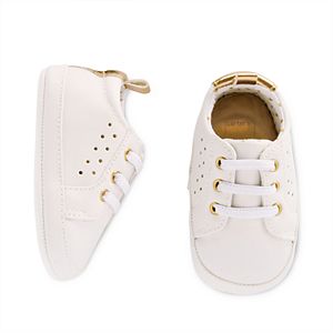 Baby Girl Carter's Perforated White Sneaker Crib Shoes