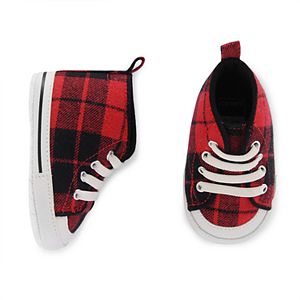 Baby Boy Carter's Red Plaid High-Top Crib Shoes