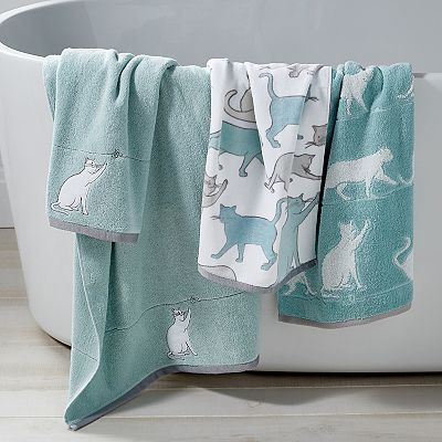 Cat print bath towels hotsell
