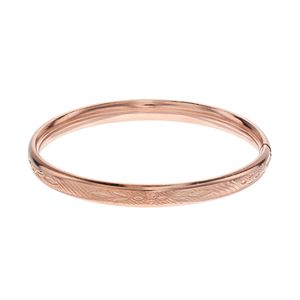 Charming Girl 14k Gold Over Silver Floral Bangle Bracelet