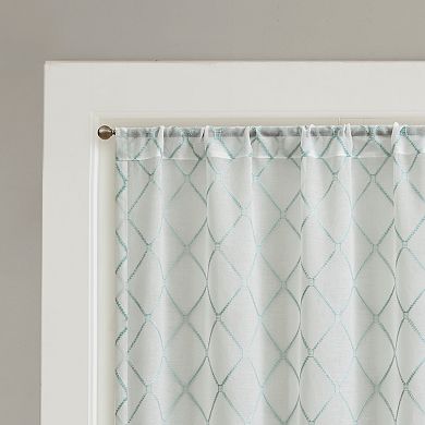 Madison Park 1-Panel Iris Diamond Sheer Patio Window Curtain