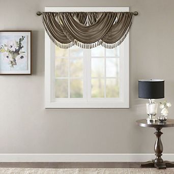 Madison Park Juline Waterfall Embellished Window Valance