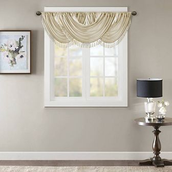 Madison Park Juline Waterfall Embellished Window Valance