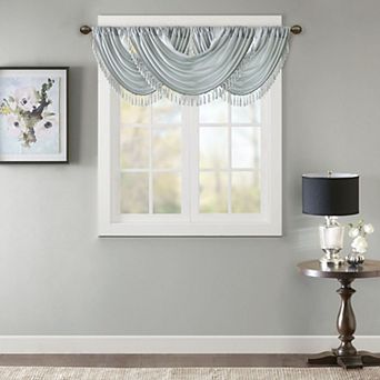 Madison Park Juline Waterfall Embellished Window Valance