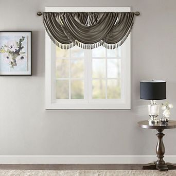 Madison Park Juline Waterfall Embellished Window Valance