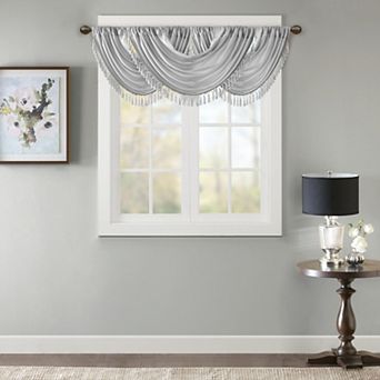 Madison Park Juline Waterfall Embellished Window Valance