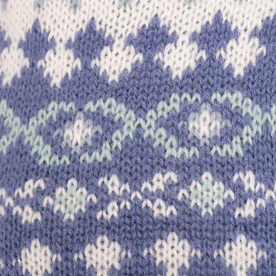 Women's MUK LUKS Fairisle Gripper Crew Socks