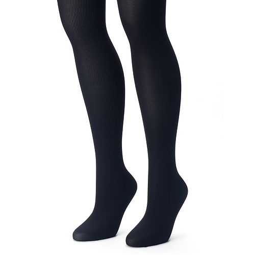 Women's Apt. 9® 2pk. Ribbed & Solid Tights