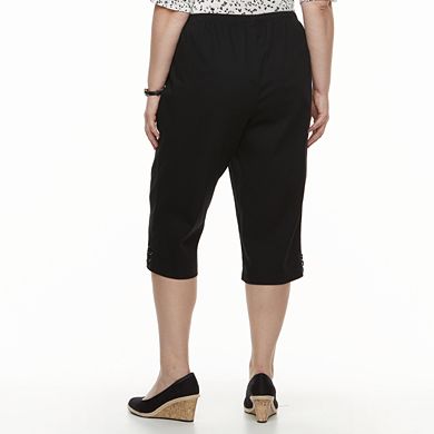 Plus Size Croft & Barrow® Lace-Up Capri Jeans 