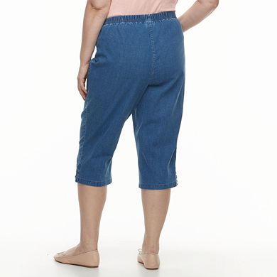 Plus Size Croft & Barrow® Lace-Up Capri Jeans 