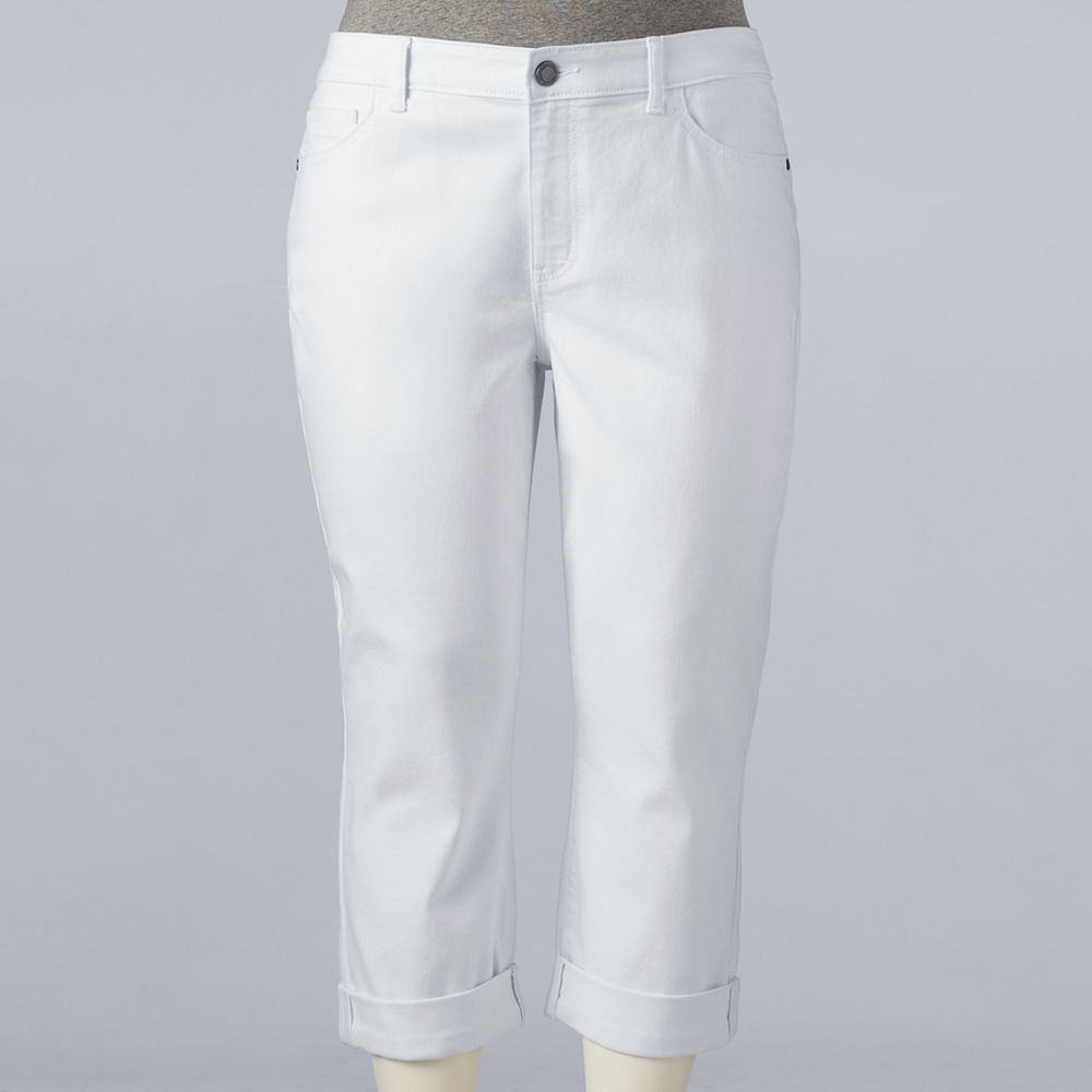Plus Size Simply Vera Vera Wang Classic Roll Cuff Capris