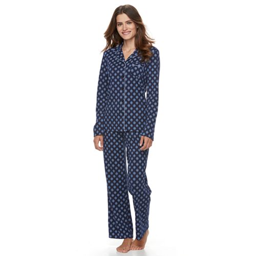 Petite Croft & Barrow® Pajamas: Button-Down Sleep Top & Pants 2-Piece ...